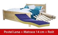 POSTEL LENA 160 x 200 + SENDVIČOVÁ MATRACE + ROŠT